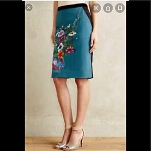 Anthropologie HD in Paris Emerald Garden Skirt